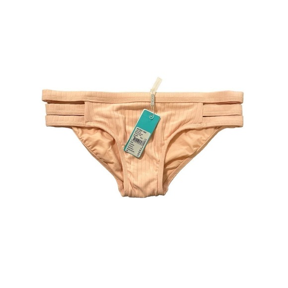 Seafolly Women's Swim Inka Rib Multi Strap Hipster Bikini Brief Size 8 Pink NWT - Picture 2 of 6